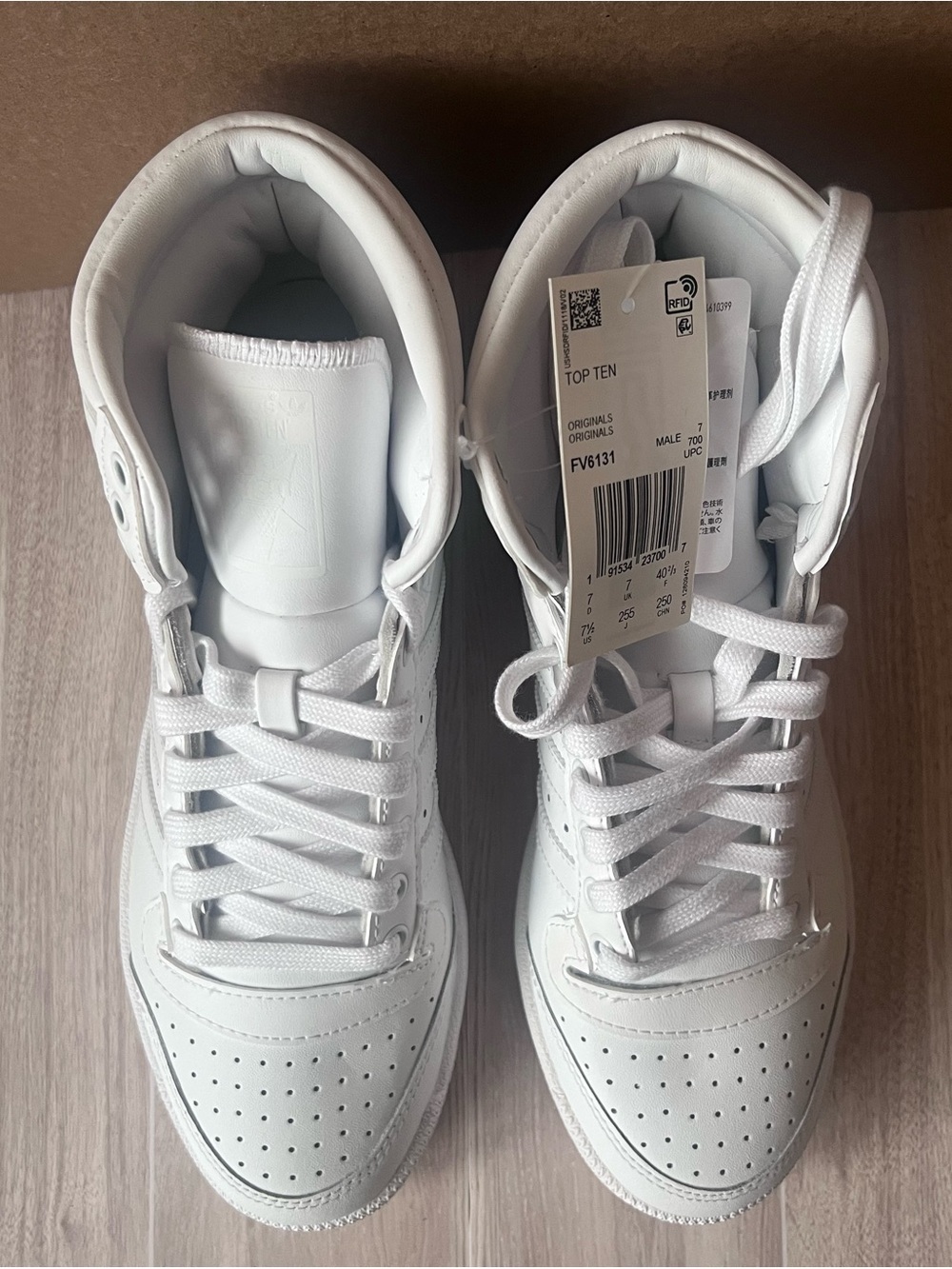 adidas Originals All-White High-Top Sneakers